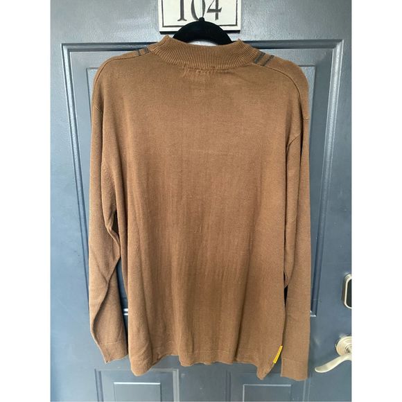 Stacy Adams Brown Cream Gray Stripe Acrylic Sweater Men's Size Large - Picture 6 of 11